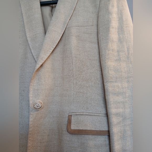 NWT Massimo Dutti Beige Textured Linen Blend Blazer - Size 38 / US 6 - Picture 10 of 16